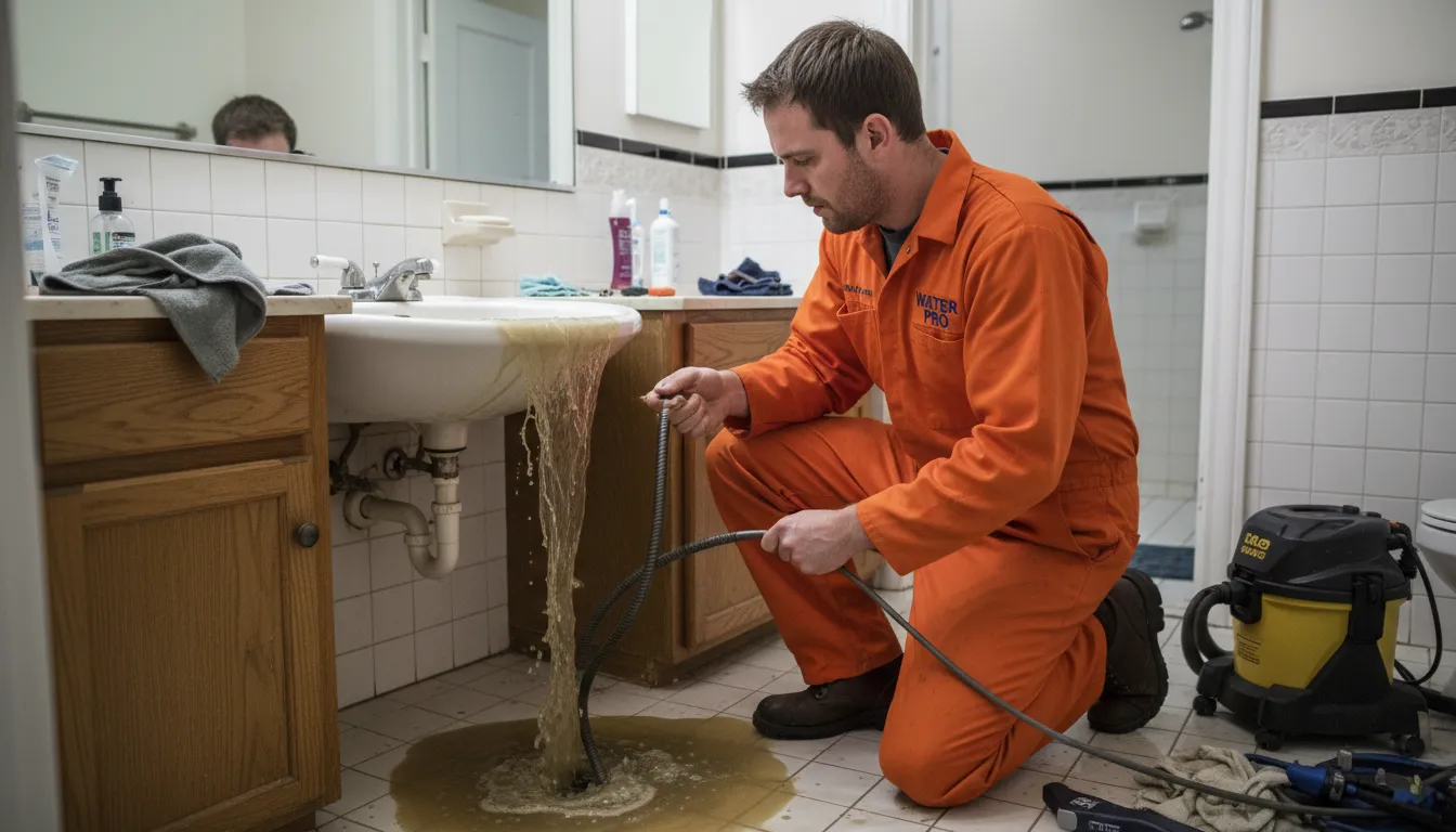 Common drain clog causes: hair, grease, tree roots, and mineral buildup