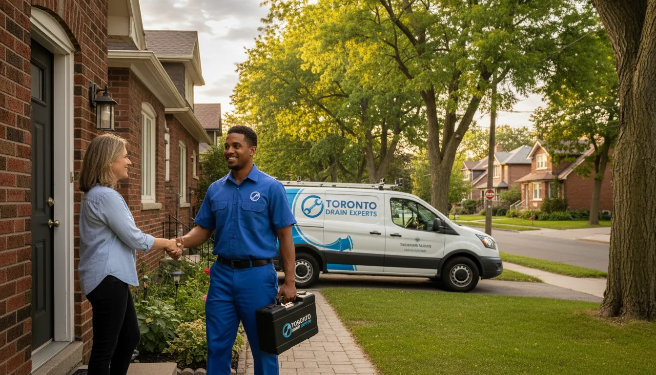 Water Pro service van arriving at Toronto home for drain cleaning