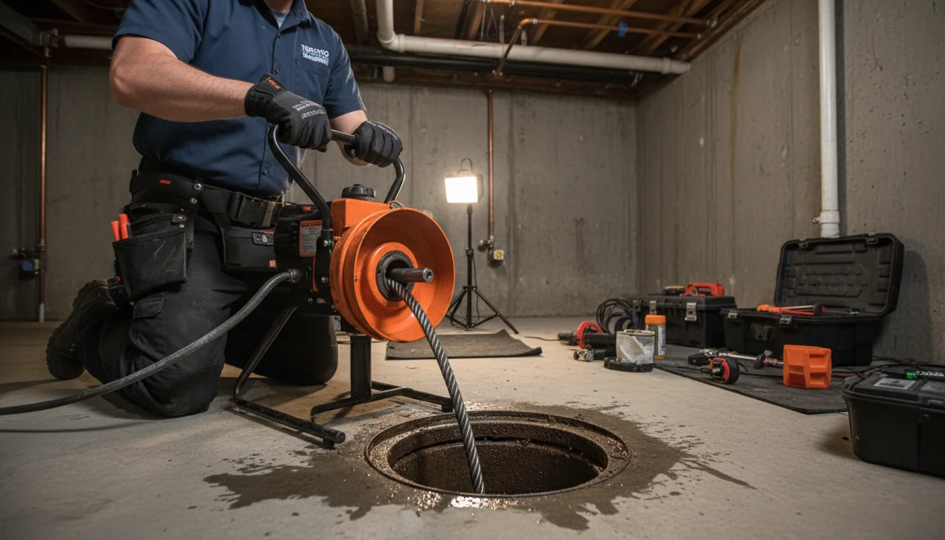 Drain snaking service