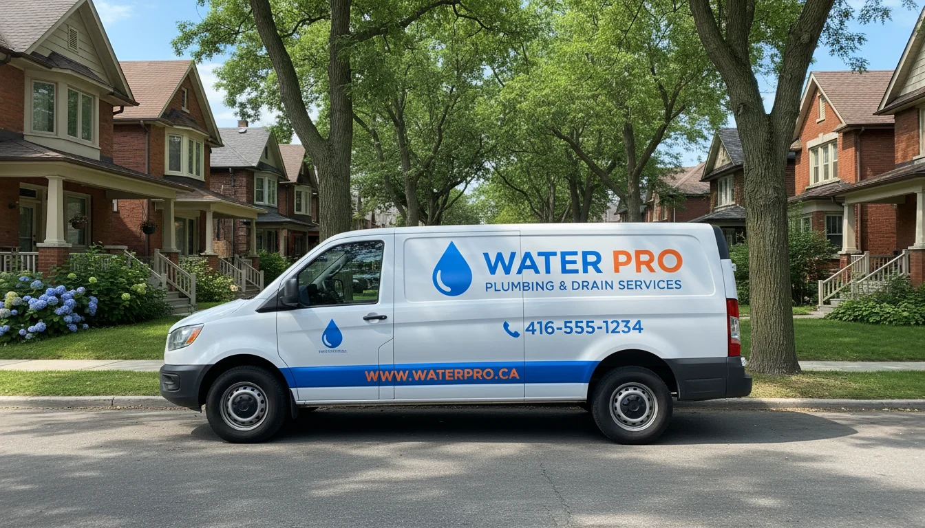Water Pro licensed plumbing service van in Toronto